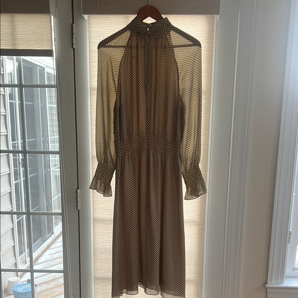 Tory Burch Elegant Polka Dot Dress in Beige - Picture 7 of 12